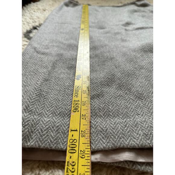 LAUREN RALPH LAUREN Pencil Skirt wool S12 Classic Herringbone Lined Career gray - Picture 3 of 13